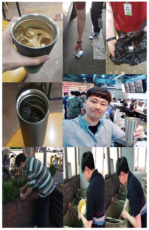 텀블러 사용하기, 쓰레기 줍기, 분리수거하기